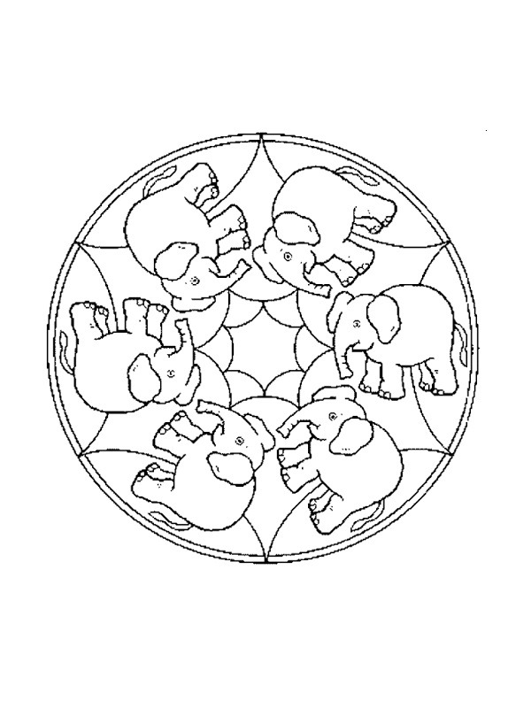 Elefant mandala Fargeleggingsside Elefant mandala Fargeleggingsside