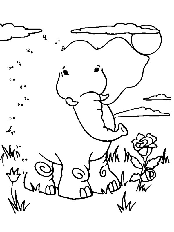 Tegn en elefant Fargeleggingsside Tegn en elefant Fargeleggingsside
