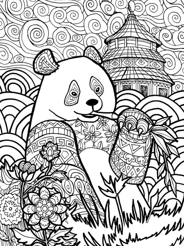 Panda for voksne Fargeleggingsside Panda for voksne Fargeleggingsside