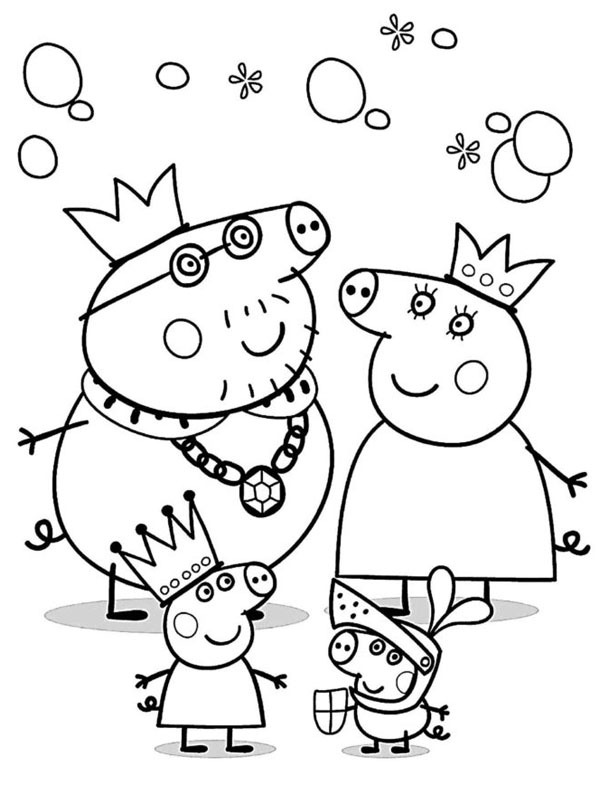 Familien til Peppa Gris Fargeleggingsside Familien til Peppa Gris Fargeleggingsside