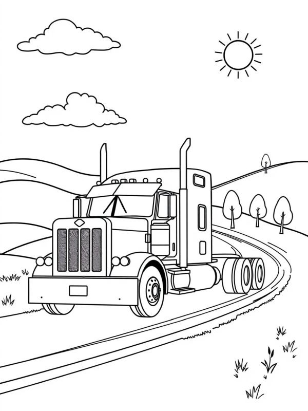 Peterbilt lastebil Fargeleggingsside Peterbilt lastebil Fargeleggingsside