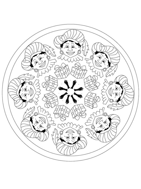 Svarteper mandala Fargeleggingsside Svarteper mandala Fargeleggingsside