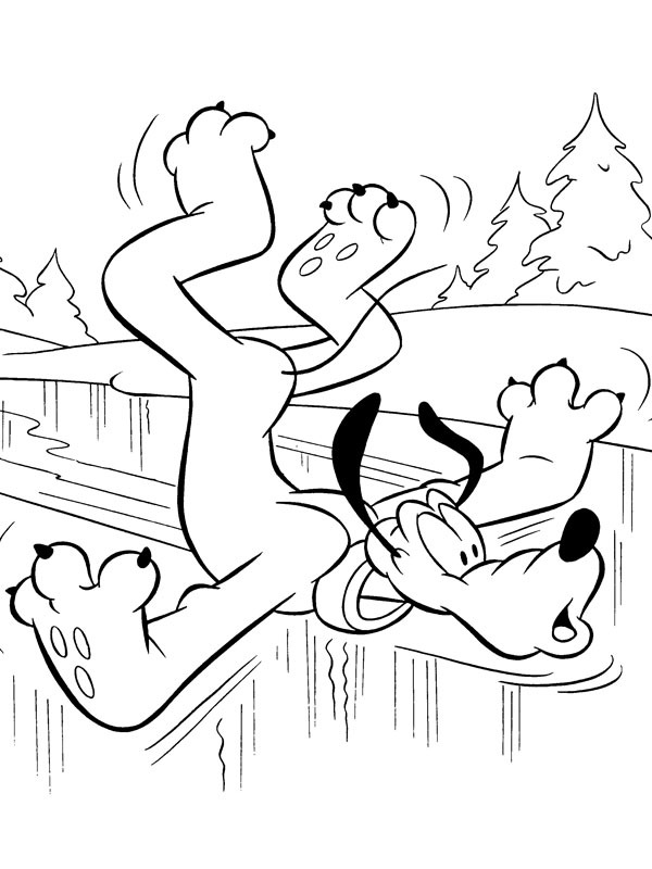 Pluto på isen Fargeleggingsside Pluto på isen Fargeleggingsside