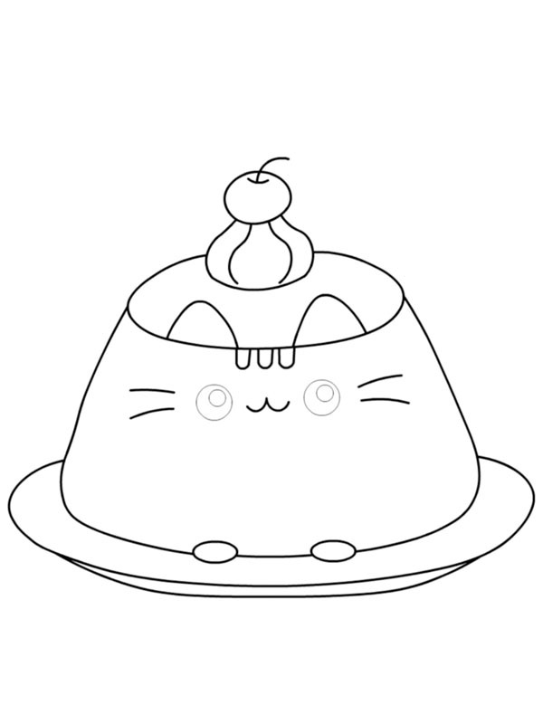 Pusheen Katt Pudding Flan Fargeleggingsside Pusheen Katt Pudding Flan Fargeleggingsside