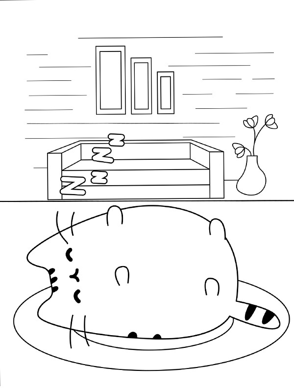 Pusheen sover Fargeleggingsside Pusheen sover Fargeleggingsside