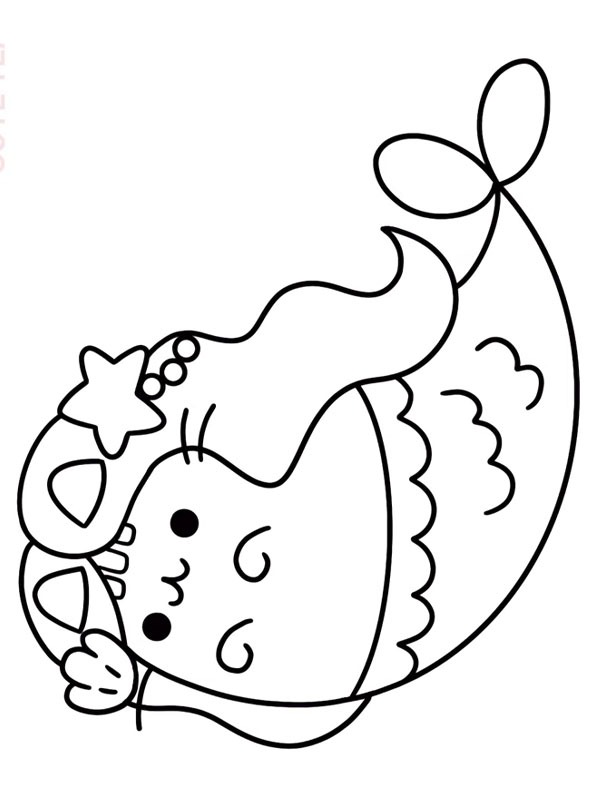 Pusheen Havfrue Fargeleggingsside Pusheen Havfrue Fargeleggingsside