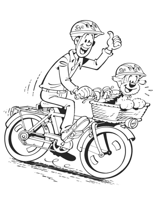 Samsong og Gert sykler Fargeleggingsside