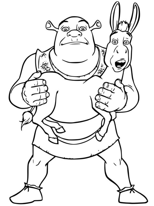 Shrek og Esel Fargeleggingsside Shrek og Esel Fargeleggingsside