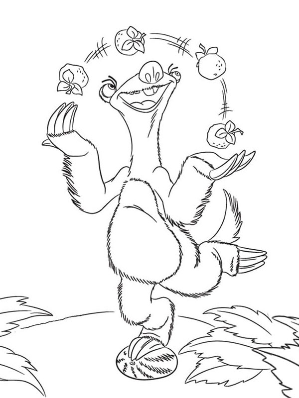 Sid sjonglerer Fargeleggingsside Sid sjonglerer Fargeleggingsside