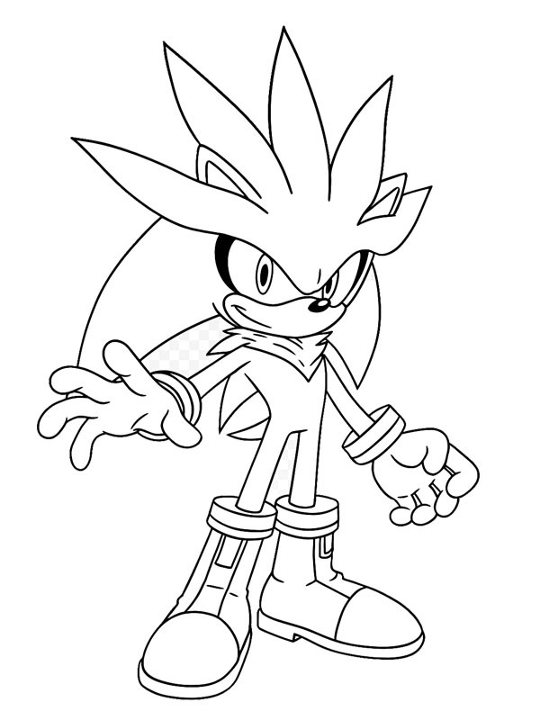 Silver the Hedgehog Fargeleggingsside Silver the Hedgehog Fargeleggingsside