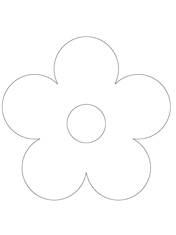 Enkel blomst Fargeleggingsside Enkel blomst Fargeleggingsside