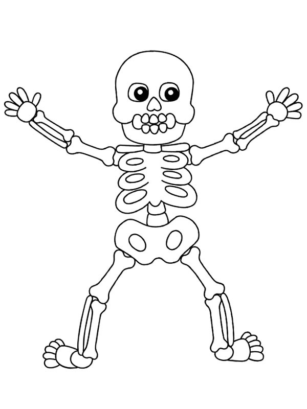 Halloween skjelett (menneske) Fargeleggingsside Halloween skjelett (menneske) Fargeleggingsside