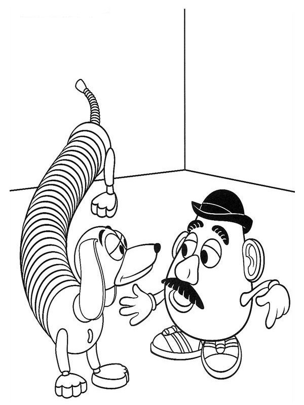 Hunden Slinky og Herr Potethode Fargeleggingsside Hunden Slinky og Herr Potethode Fargeleggingsside