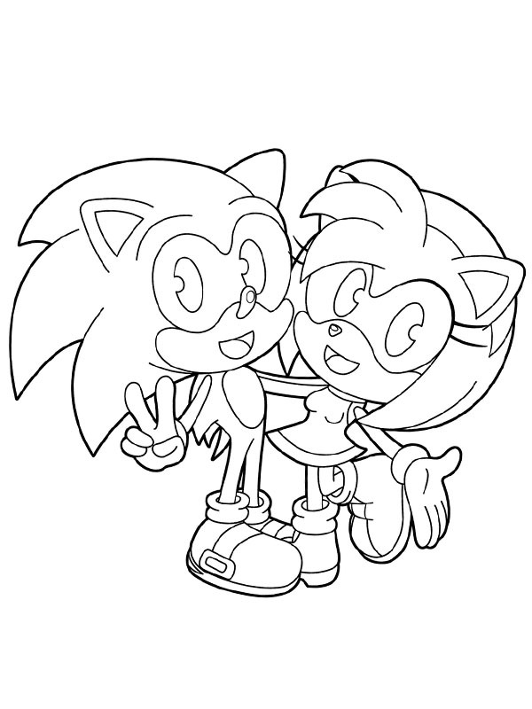 Sonic og Amy Rose Fargeleggingsside