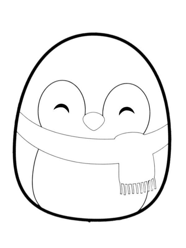 Squismallows pingivinen Luna Fargeleggingsside Squismallows pingivinen Luna Fargeleggingsside
