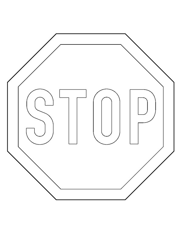 Stoppskilt Fargeleggingsside Stoppskilt Fargeleggingsside