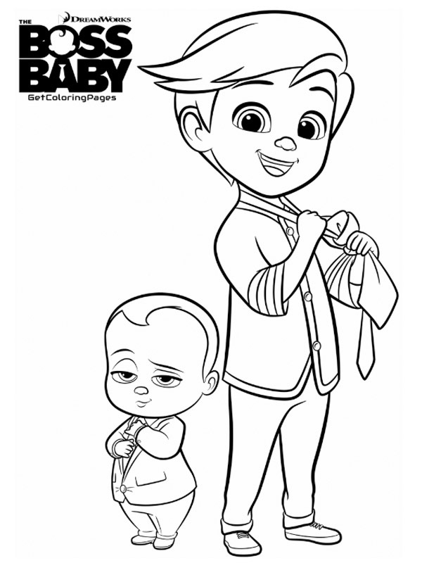 Tim og Boss Baby Fargeleggingsside Tim og Boss Baby Fargeleggingsside