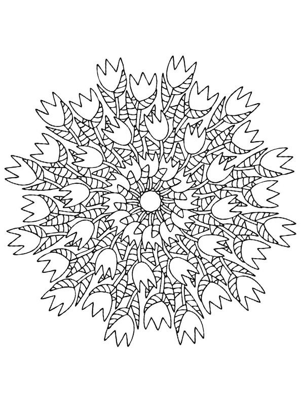 Mandala tulipaner Fargeleggingsside Mandala tulipaner Fargeleggingsside