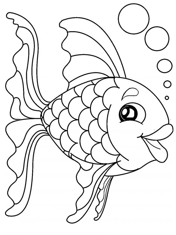 Fisk med bobler Fargeleggingsside Fisk med bobler Fargeleggingsside