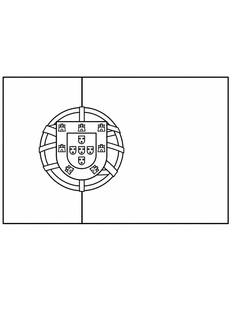 Portugisisk flagg Fargeleggingsside Portugisisk flagg Fargeleggingsside