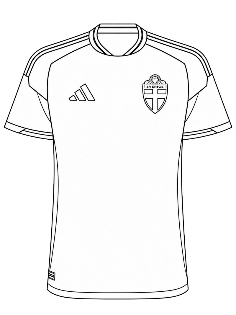 Sveriges fotballdrakt Fargeleggingsside