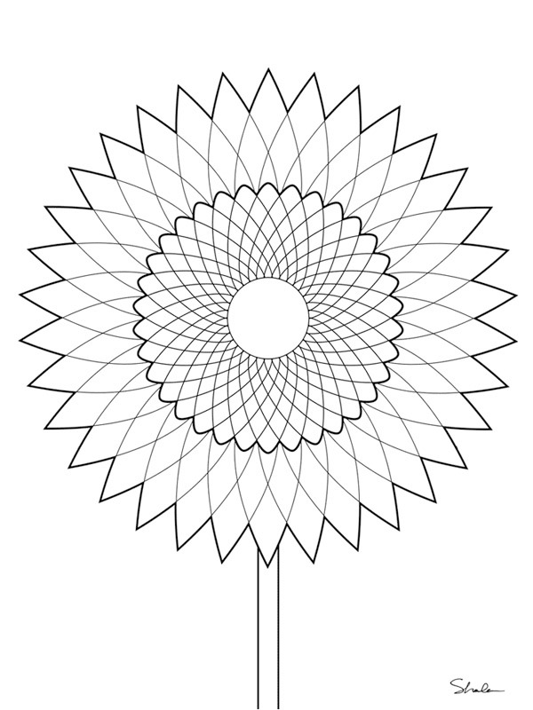 Solsikke mandala Fargeleggingsside Solsikke mandala Fargeleggingsside