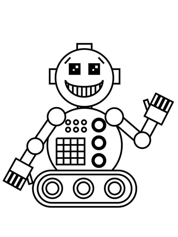 Vinkende robot Fargeleggingsside Vinkende robot Fargeleggingsside